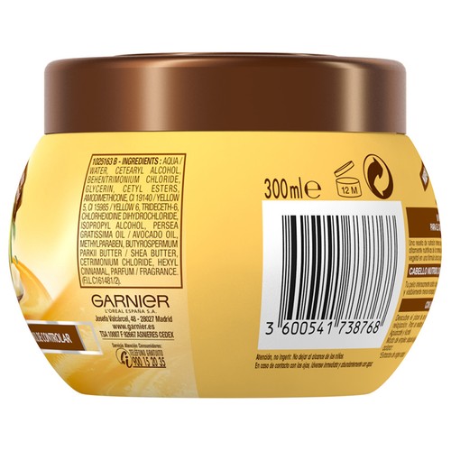 ORIGINAL REMEDIES Mascarilla capilar antiencrespamiento con aceite de aguacate y manteca de karité para cabello rebelde ORIGINAL REMEDIES de Garnier 300 ml.