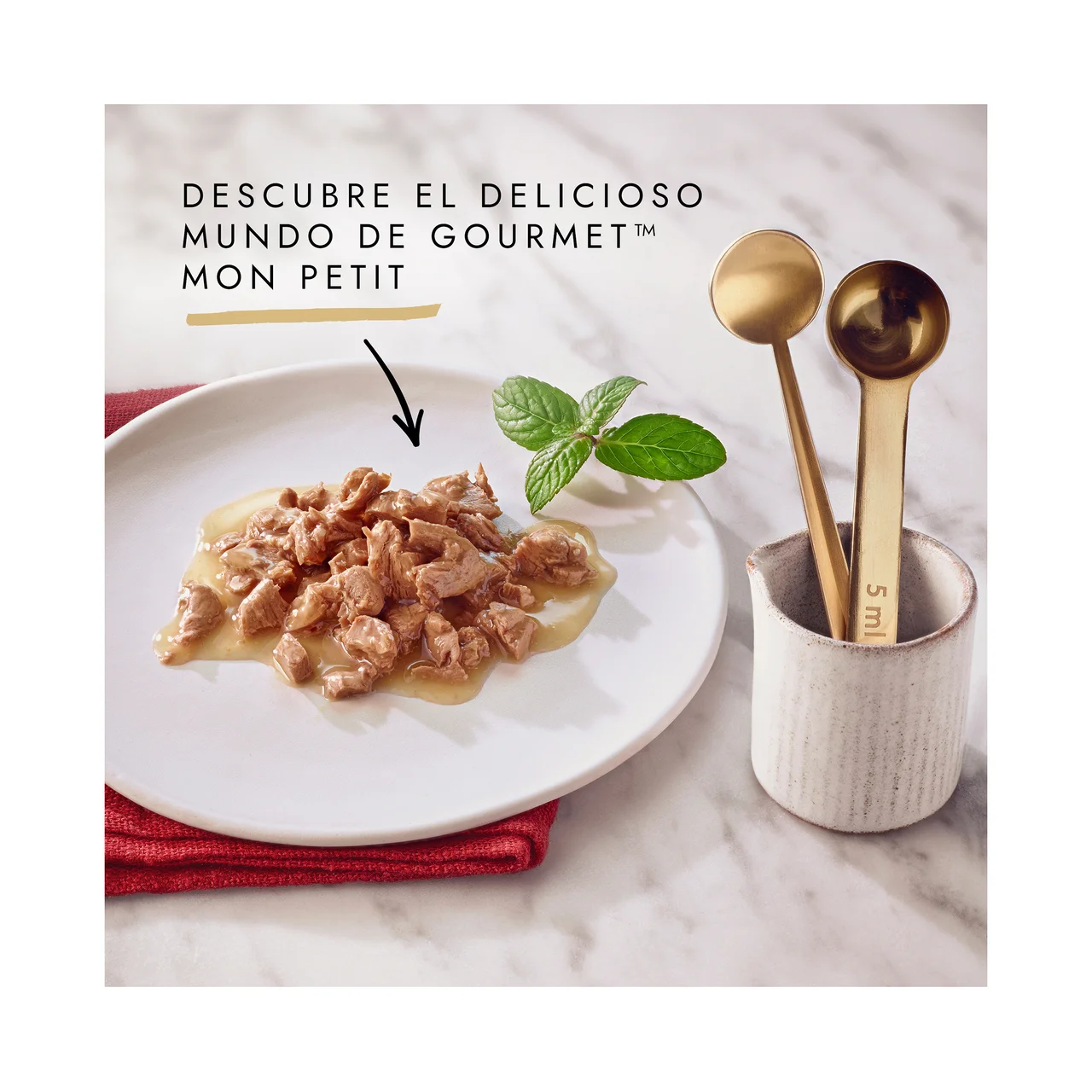 Gorumet mon petit intense Comida para gatos adultos de atún, salmón y trucha 6 x 50 g.