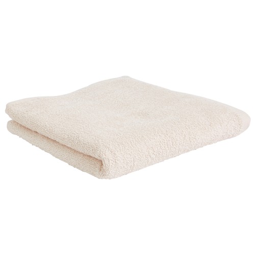 Toalla lisa de lavabo beige, 300g/m² de densidad, 30x50 cm. ESSENTIAL.