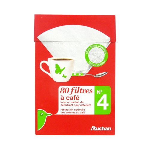 FIltros para cafetera, nº4, 80 unidades. AUCHAN