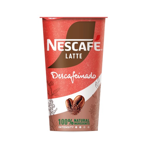 Bebida de cappuccino descafeinado con leche y cacao NESCAFÉ Latte 190 ml.