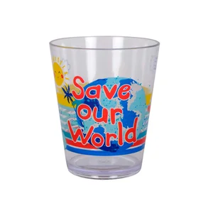 Vaso de poliestireno estampado, 9x11,5 cm, Happy TABERSEO.