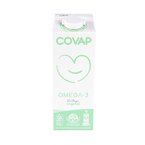 COVAP Omega 3 Preparado lácteo desnatado, sin gluten y enriquecido con Omega 3 de origen vegetal 1 l.
