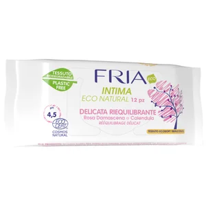 FRIA Eco natural Toallitas para la higiene íntima con extracto de Rosa Damascena y calendula 12 uds.