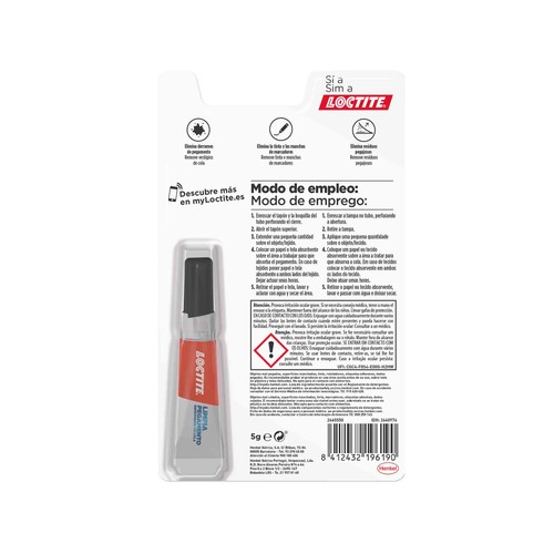 Eliminador de pegamento, 5grs, LOCTITE.