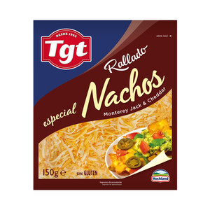 TGT Queso rallado especial (Monterey Jack y Cheddar) TGT NACHOS150 g.