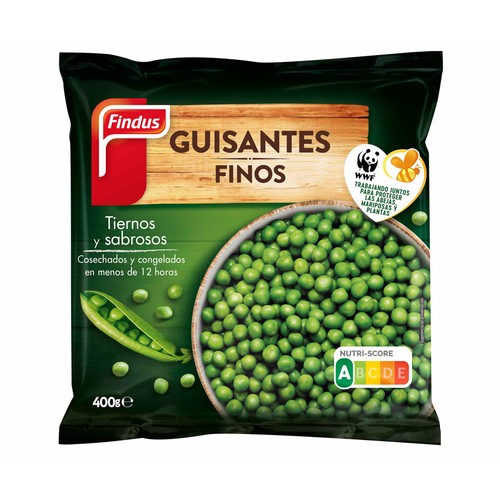 FINDUS Guisantes finos cosechados y congelados en menos de 1 día FINDUS 400 g.