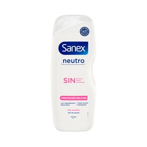 Imagen de SANEX Sin neutro Gel de ducha o baño, con hidratantes naturales para pieles sensibles y delicadas 600 ml.