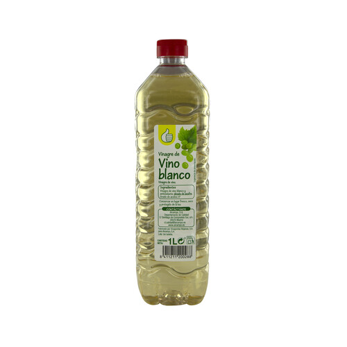 Vinagre de vino blanco PRODUCTO ECONÓMICO ALCAMPO botella de 1 l.