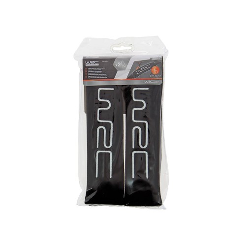 Juego de 2 protectores de cinturón de poliester negro, con fijación sencilla mediante velcro y acolchado para una mayor comodidad WRC.