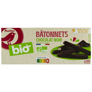ALCAMPO ECOLÓGICO Galletas palito con chocolate negro ALAMPO ECOLÓGICO 125 g.