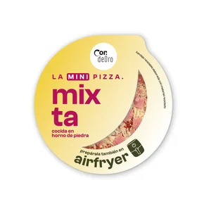 DEORO Mini pizza de salsa de tomate, queso y jamón cocido DEORO 205 g.
