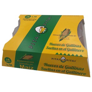Huevos de gallinas sueltas en el gallinero clase L / M y categoria A 12 uds.