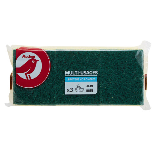 Estropajo salvauñas fibra verde PRODUCTO ALCAMPO 3uds.