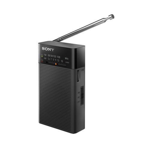 Radio portátil SONY ICF-P27 negra, sintonizador de radio AM/FM. 