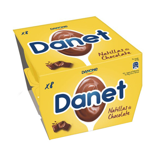 DANET Natillas de chocolate elaboradas sin gluten DANET de Danone 8 x 120 g.