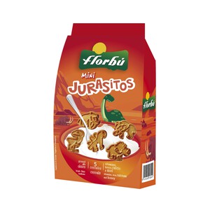 Imagen de FLORBÚ Mini Jurasitos Gallesauros Galletas 5 cereales y miel 400 g.