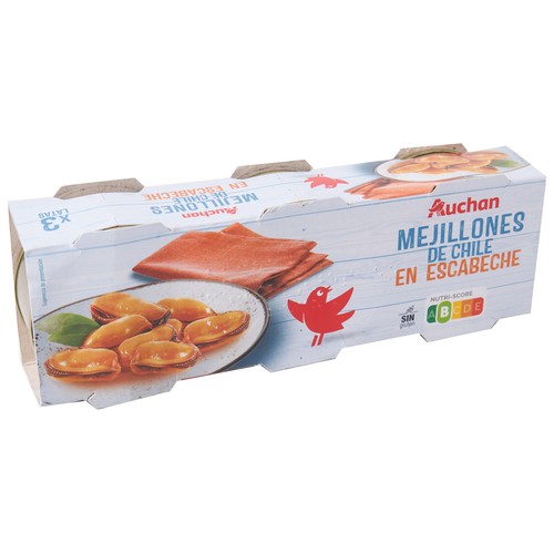 PRODUCTO ALCAMPO Mejillones escabeche lata de 43 g. pack de 3 uds.