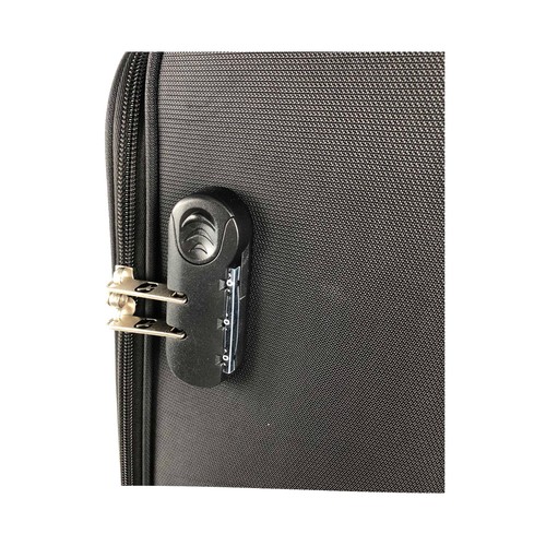Maleta de cabina soft de 55 cm color negro y 8 ruedas, AIRPORT ALCAMPO.