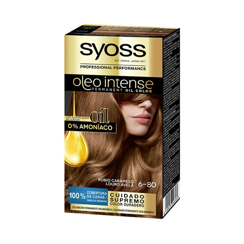 SYOSS Oleo intense Tinte de pelo permanente tono 6-80 rubio caramelo.
