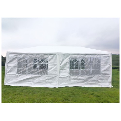 Cenador de acero, con cortinas y ventanas, de 2,94x5,85x2,5 m, GARDENSTAR