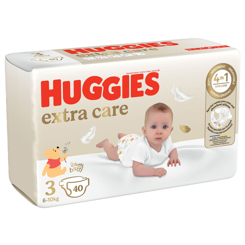 HUGGIES Extra care Pañales talla 3 (6-10 kg) 40 uds.