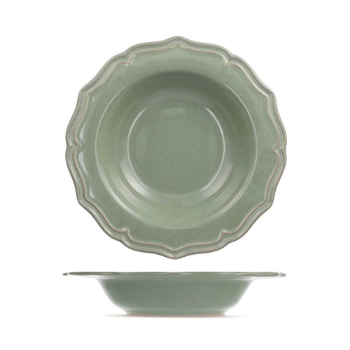 Plato hondo 24cm stoneware, modelo Sinfonía verde. H&H