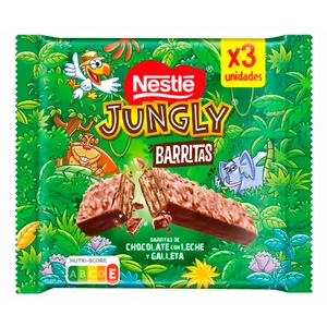 JUNGLY Barritas de chocolate 3 uds. 102 g.