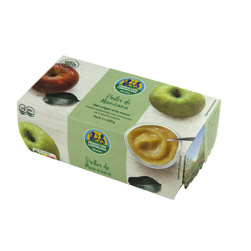 ALCAMPO CULTIVAMOS LO BUENO Compota de manzana  pack 4 uds. x 100 g.