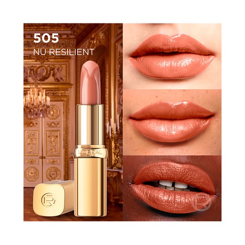 L´ORÉAL PARIS Color riche nude Tono 505 Nu resilient Barra de labios con acabado satinado.