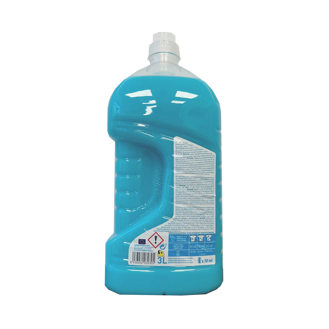 Detergente líquido para lavadora, apto para ropa blanca y de color 33 dosis 3 l.