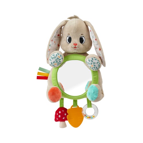 Peluche Leo el conejo, con Espejo y Actividades para bebé, desarrollo sensorial y cognitivo. Diferentes posicionamientos +0 Meses ONE, TWO FUN Baby