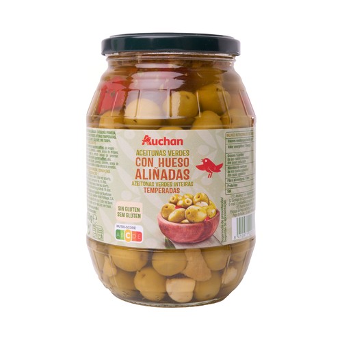 PRODUCTO ALCAMPO Aceitunas verdes manzanilla aliñadas bote de 550 g.
