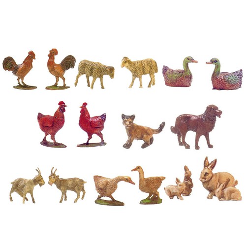 Diferentes animales con pátina, ideales para la decoración del Belén, OLIVER.