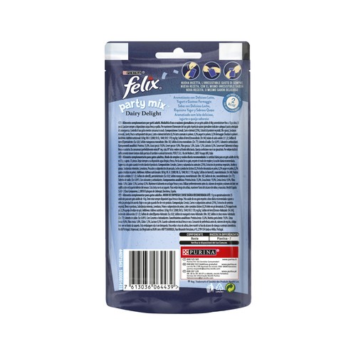FELIX Snacks gatos. delicias de leche PURINA FÉLIX Party Mix 60 g.