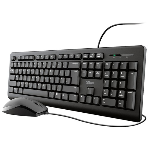 Set de teclado y ratón TRUST Primo, teclas silenciosas, cable 1,8m.