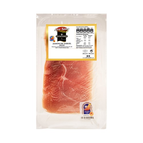 Jamón curado con denominación de origen protegida jamón de Teruel AIRESANO 8 Estaciones 100 g.