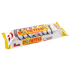 DONETTES Mini rosquillas bañadas de chocolate blanco 8 uds 189 g.