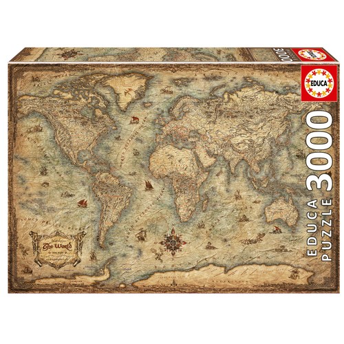 EDUCA Puzzle 3000 piezas Mapamundi +10 Años