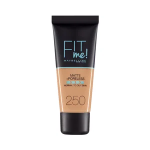 MAYBELLINE Fit me! tono 250 Fondo de maquillaje con acabado mate, para pieles normales a grasas.