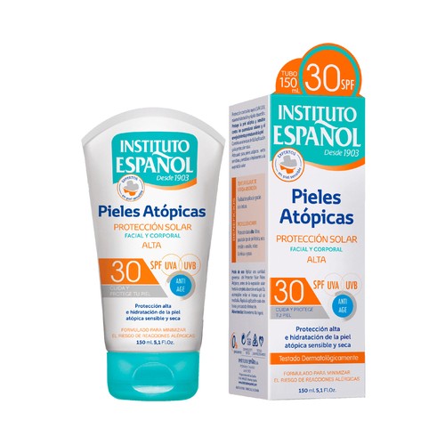 INSTITUTO ESPAÑOL Protector solar facial y corporal para pieles atópicas con FPS 30 (alto) 150 ml.