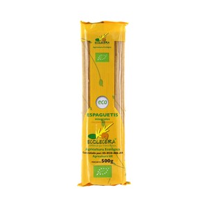 Imagen de ECOLECERA Pasta Espaguetis ecológicos, pasta compuesta integral de calidad superior ECOLECERA 500 g.