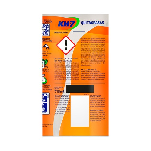 KH-7 Quitagrasas recambio 675 ml