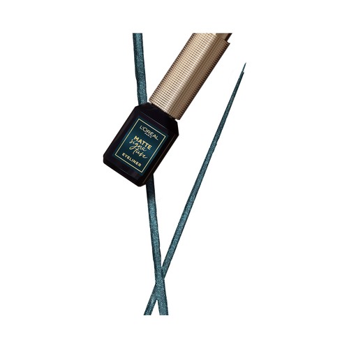 L"ORÉAL PARIS Mate signature tono 04 emeraude Perfilador de ojos líquido con acabado mate e intenso color verde.