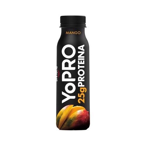 YOPRO Yogur liquido con proteínas y sabor a mango, sin azúcares añadidos, ni grasa de Danone 291 ml.
