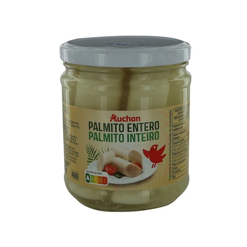 PRODUCTO ALCAMPO Corazones de palmito enteros frasco de 250 g.