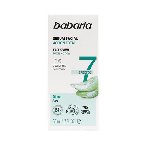 BABARIA Acción total Sérum facial de uso diario con aloe vera y acción total 50 ml.