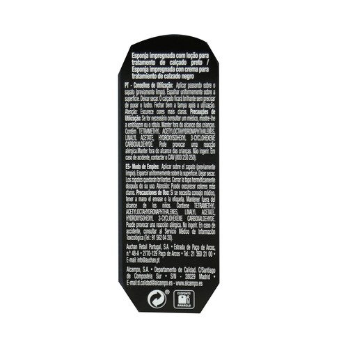 PRODUCTO ALCAMPO Esponja autobrillante para limpiar especial calzado negro PRODUCTO ALCAMPO, 1 ud.