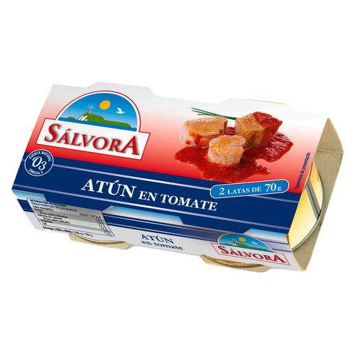 SÁLVORA Atún en salsa de tomate latas 2 x 52 g.