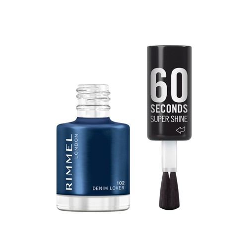 RIMMEL 60 Second super shine tono 102 Denim lover Esmalte de uñas de secado rápido.